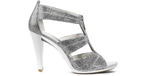 silver michael kors high heels